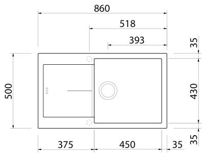 Sinks INFINITY 860 Titanium (1)