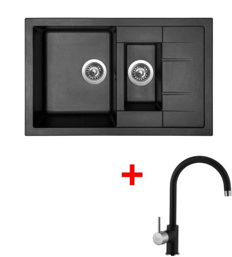Sinks CRYSTAL 780.1 Metalblack+VITALIA GR