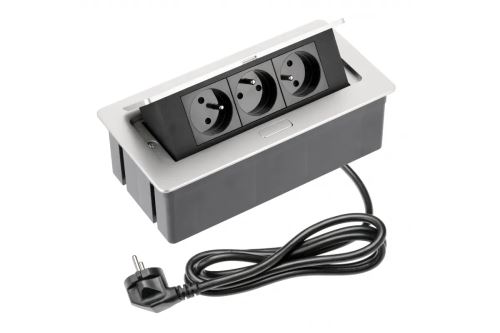 El. zásuvka SOFT Aluminium 3x 230V 16A (49669)