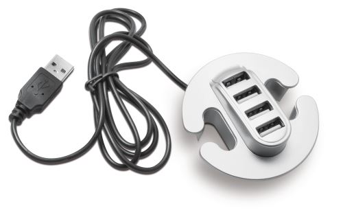 USB rozbočovač - 4 porty - stříbrná výprodej